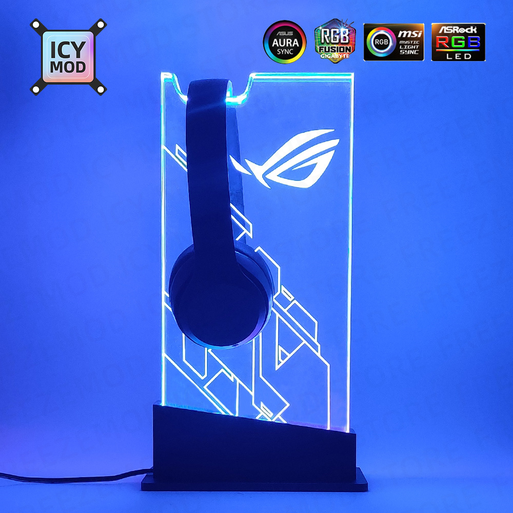 Headset Stand Rgb - 섀시 RGB 헤드셋 거치대 ARGB 투명