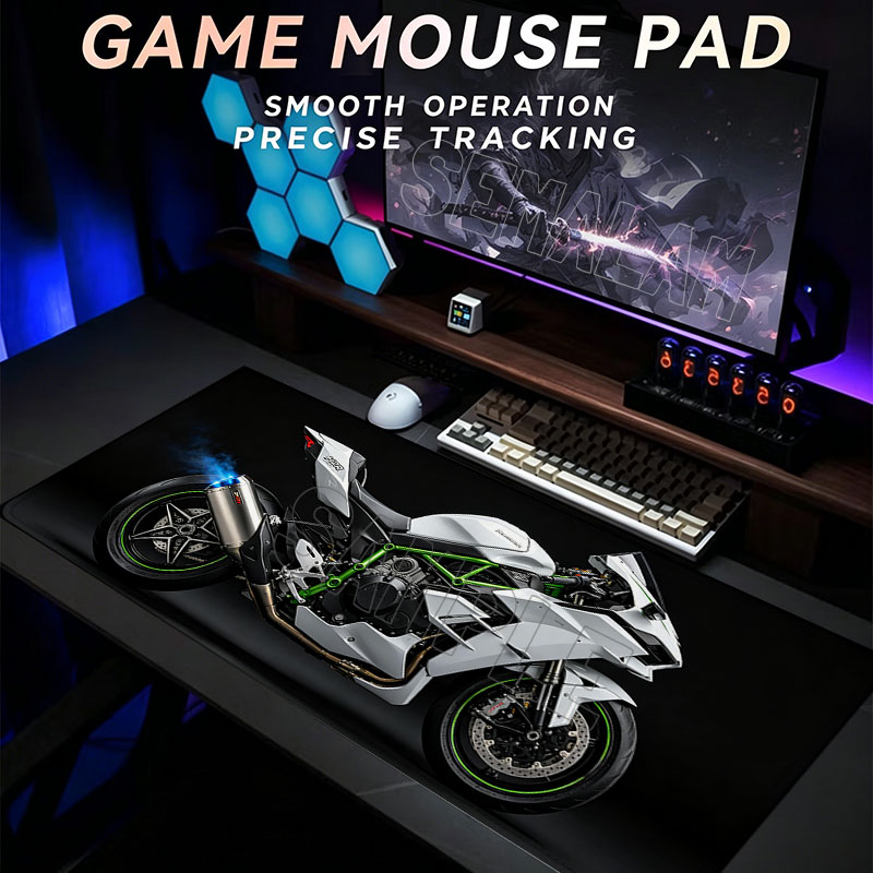 Gaming Accessories For Your Desk - 오토바이 디자인 대형 게임용 마우스 패드