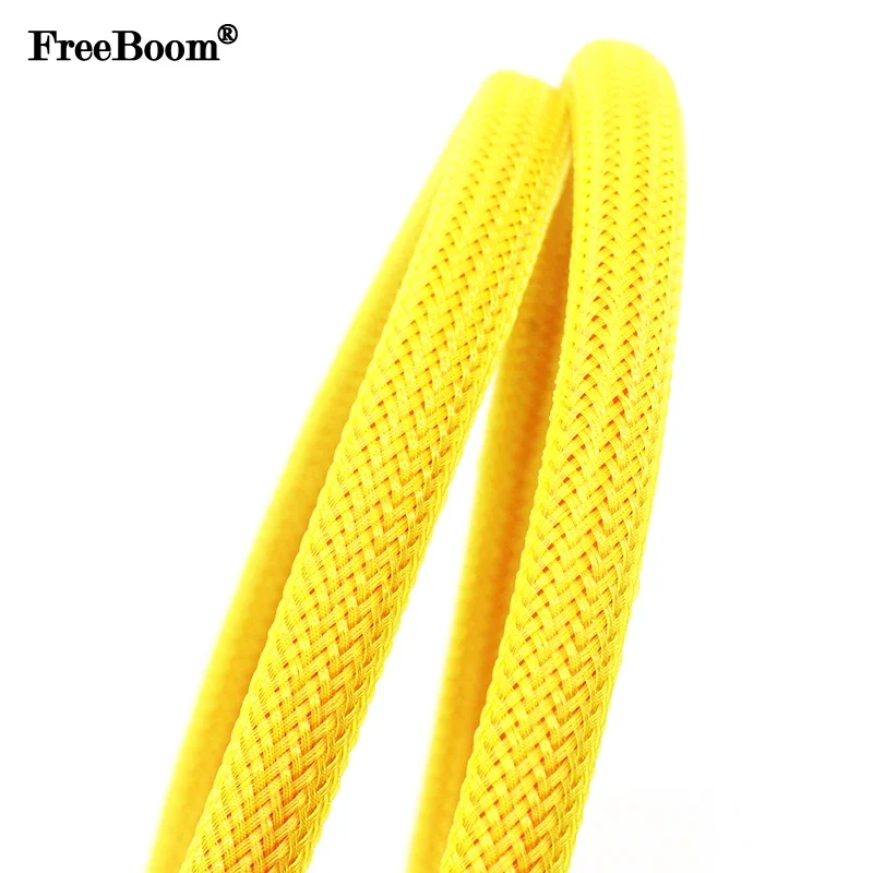 Cable Sleeve Braided - 전기 케이블용 노란색 PET 브레이드 슬리브,