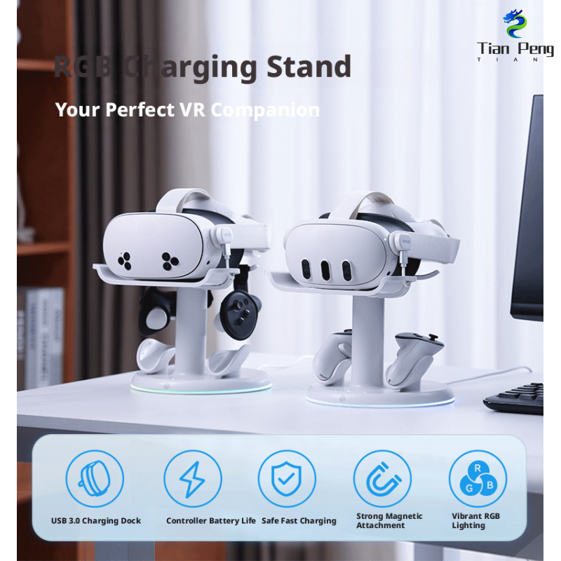 메타 퀘스트 3/3S VR 헤드셋 컨트롤러용 고속 충전 - Headset Stand Rgb 리뷰 및 가격