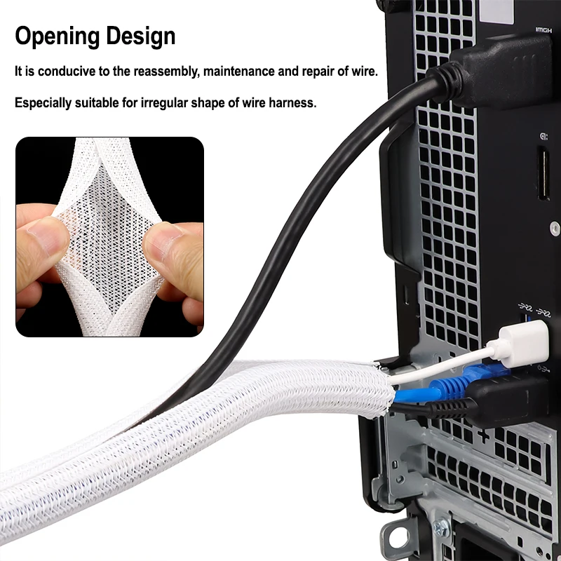 흰색 자동 닫힘 케이블 슬리브 PET 브레이드 3 5  - Cable Sleeve Braided 리뷰 및 가격