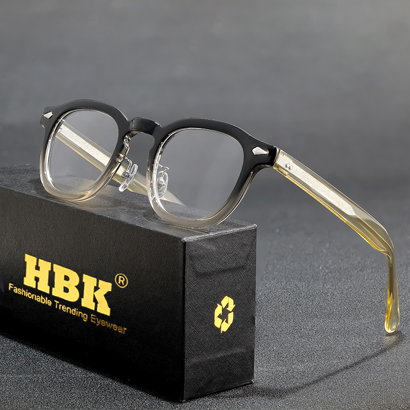 HBK 레트로 타원형 안경테 투명 렌즈 남성용 고품질  - Gaming Accessories Men 리뷰 및 가격