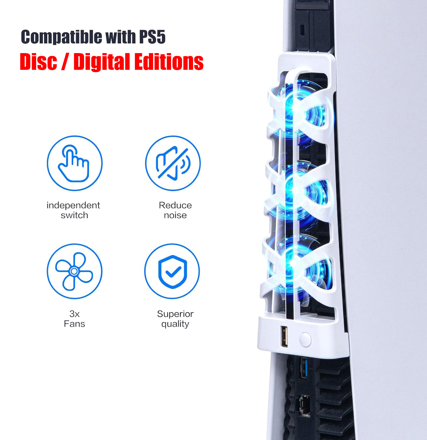 LED 조명이 포함된 PS5 Slient 냉각 팬용 추 - Gaming Accessories Playstation 리뷰 및 가격
