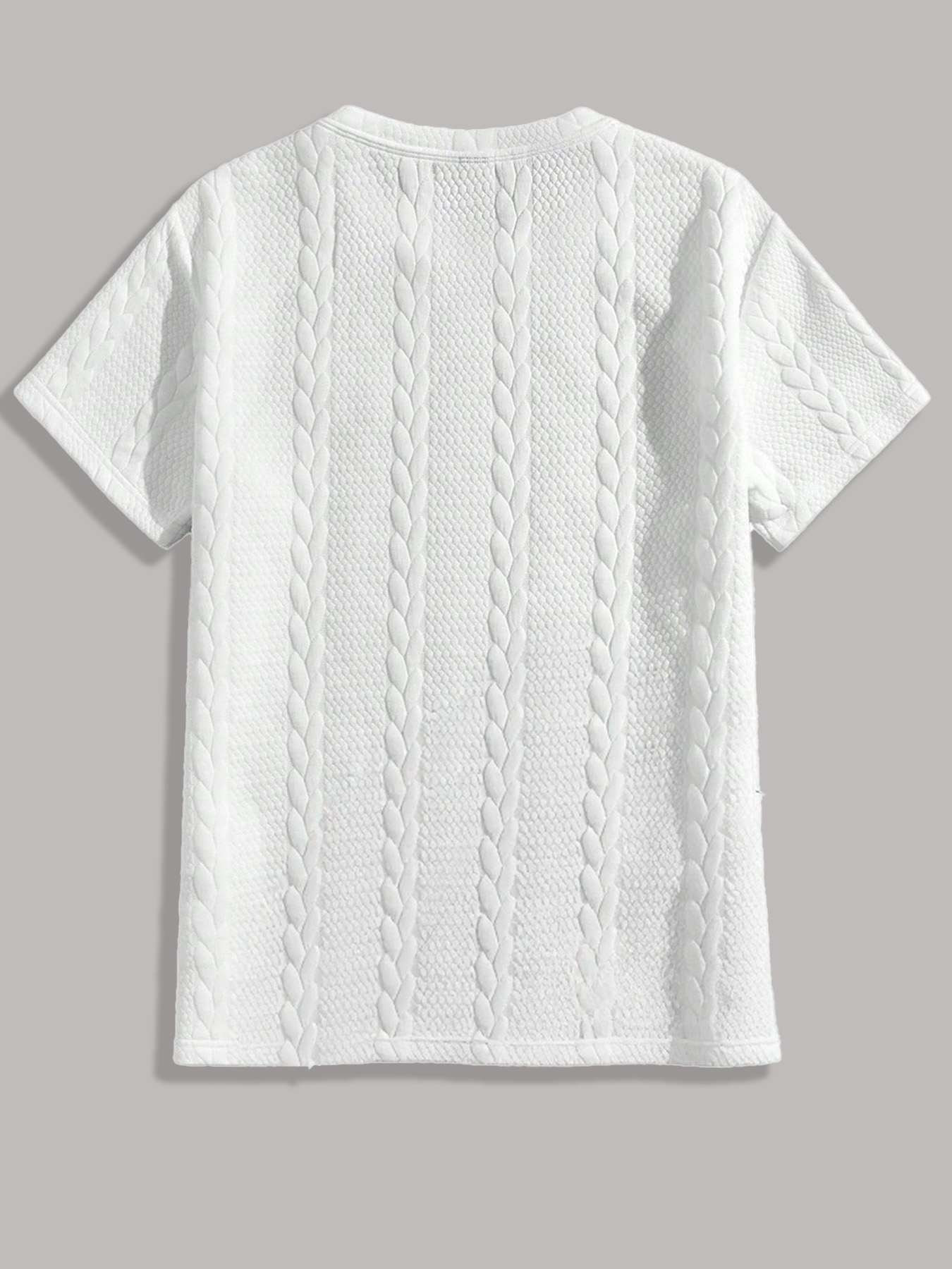 Men's Textured Knit Crew Neck  - Cable Sleeve Braided 리뷰 및 가격
